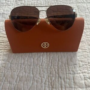 Tory Burch Tortoise Shell Aviator Sunglasses